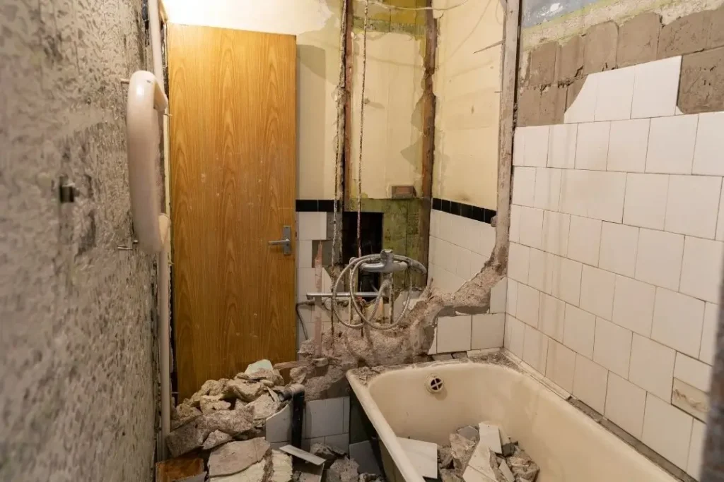 demolition of old bathroom