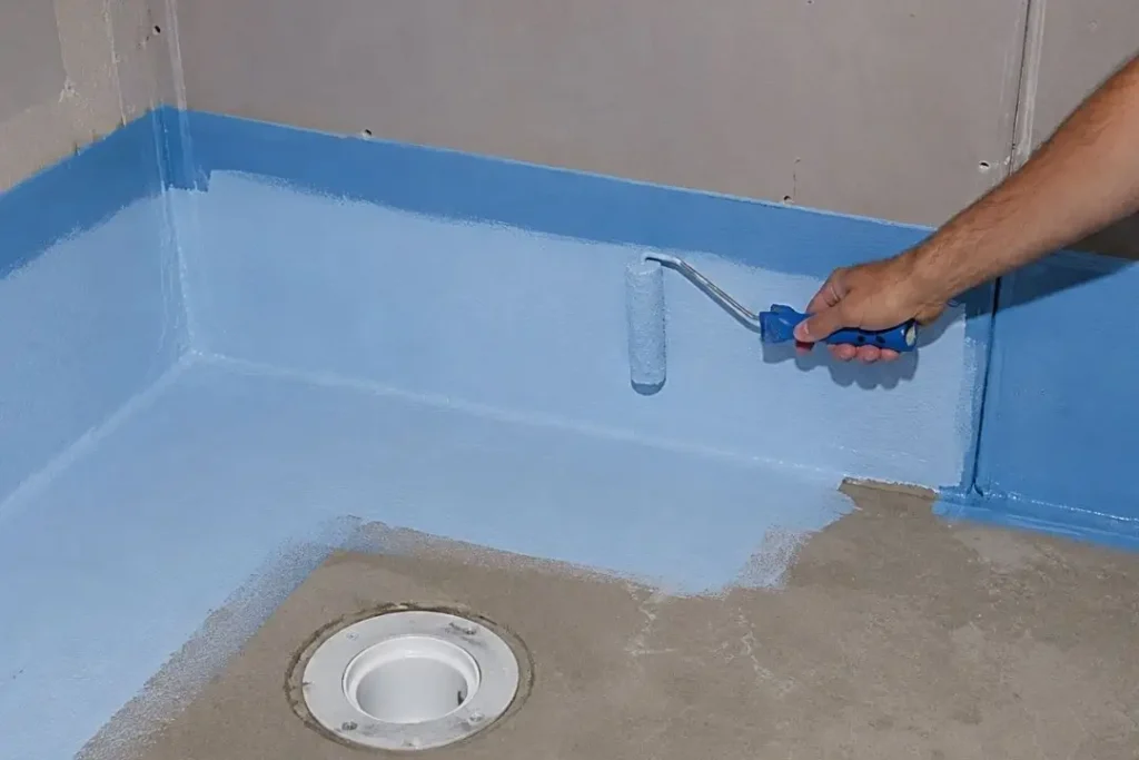 waterproofing shower base and wall