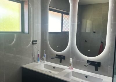 double sink vanity as part of a bathroom renovation in Lutwyche Queensland 4030