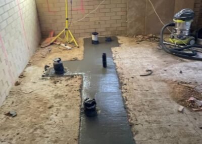 plumbing and concreting work for new Carseldine bathroom complete
